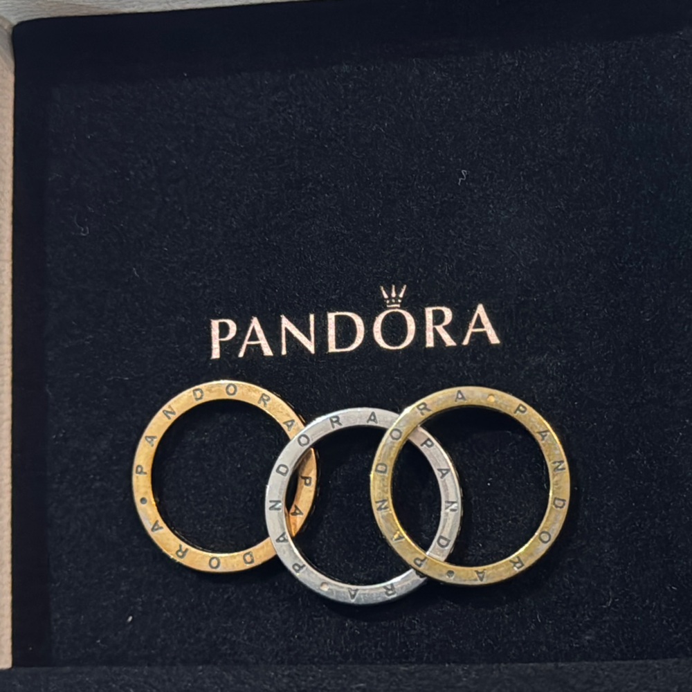Pandora Tri Color Rings Set